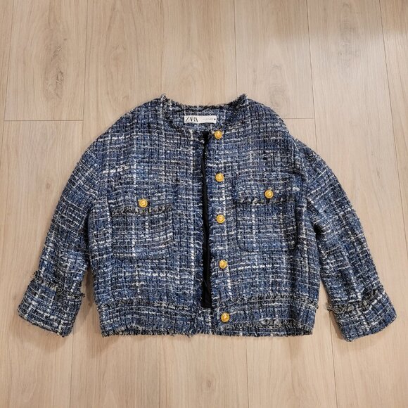 ZARA | Tweed Plaid Jacket | Sz. S - Picture 2 of 6
